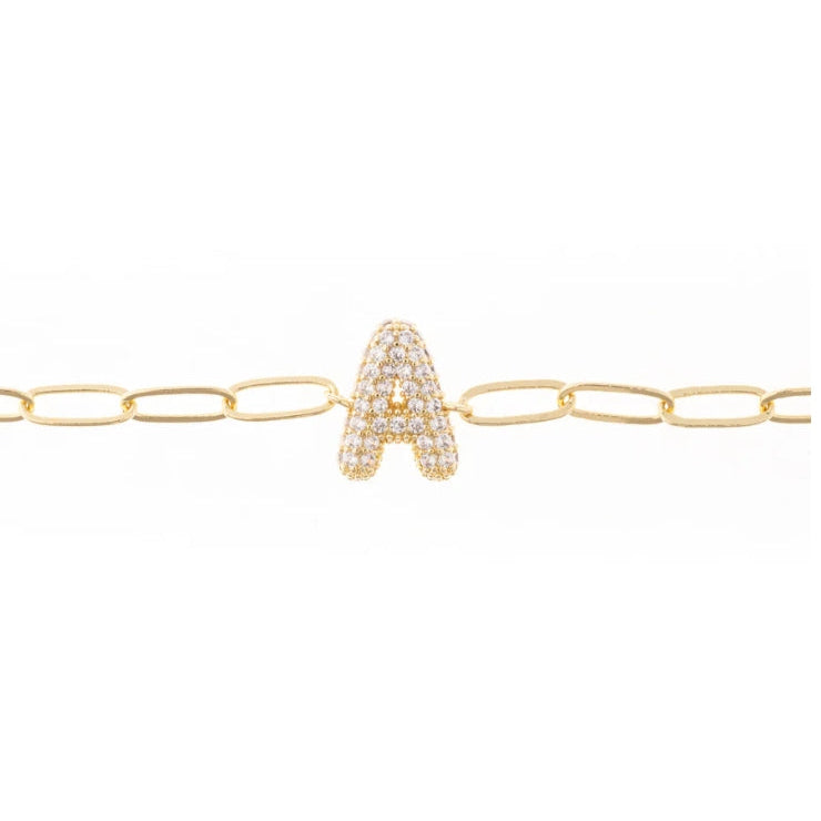 Rhinestone Initial Bracelet