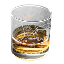 Load image into Gallery viewer, Athens Map Etched Whiskey Rocks Glass
