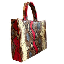 Load image into Gallery viewer, Red Python Handbag