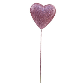 Pink Glitter Heart Pick