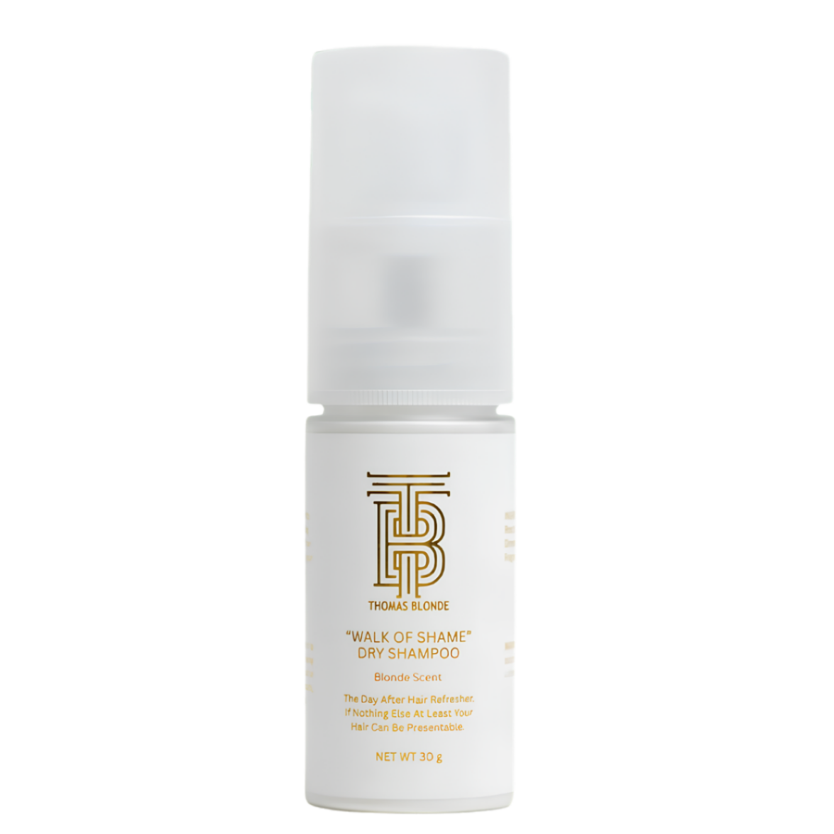 A white bottle of TP Breeze 'Mist of Guacamole' Dry Shampoo with a frosted cap, centered on a plain white background.