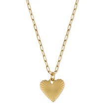 Load image into Gallery viewer, HART Small Ribbed Heart of Gold Necklace