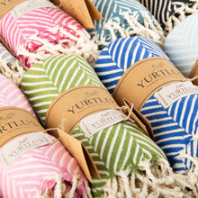 Load image into Gallery viewer, YURTLU'S Turkish Beach Towel Pre-Washed 38"x72" Quick Dry and Highly Absorbent Oversized Sand-Free Stylish and Versatile for Beach, Spa, and Home Light 100% Cotton Peshtemal