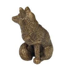 Load image into Gallery viewer, Antiqued Solid Brass Sitting Fox