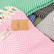 Load image into Gallery viewer, YURTLU'S Turkish Beach Towel Pre-Washed 38"x72" Quick Dry and Highly Absorbent Oversized Sand-Free Stylish and Versatile for Beach, Spa, and Home Light 100% Cotton Peshtemal