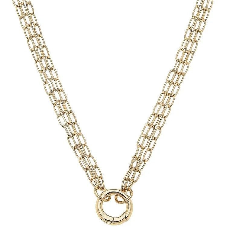 Celia 3 Row Charm Necklace