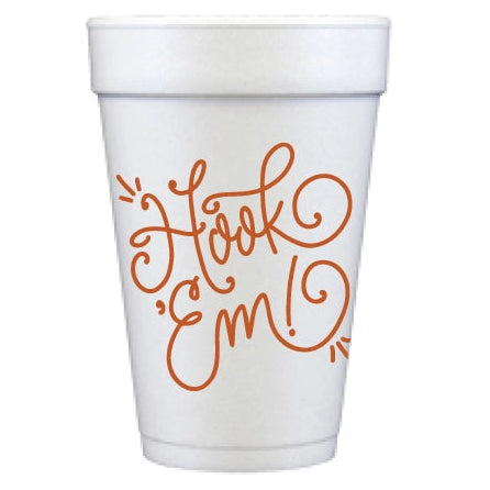 Hook ‘em Styrofoam Cups