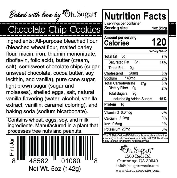 Chocolate Chip Cookies Pint Jar