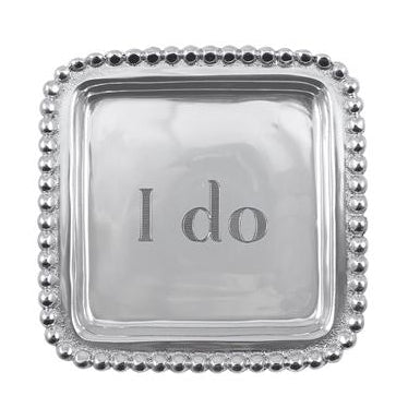 Mariposa I DO Beaded Square Tray