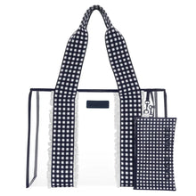 Load image into Gallery viewer, Case-Mate Navy Gingham Jelly Tote Bag