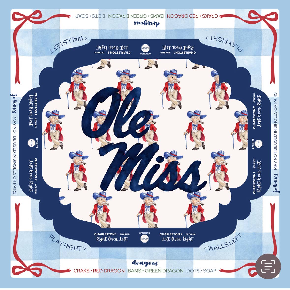 Ole Miss Gameday Mahjong Mat