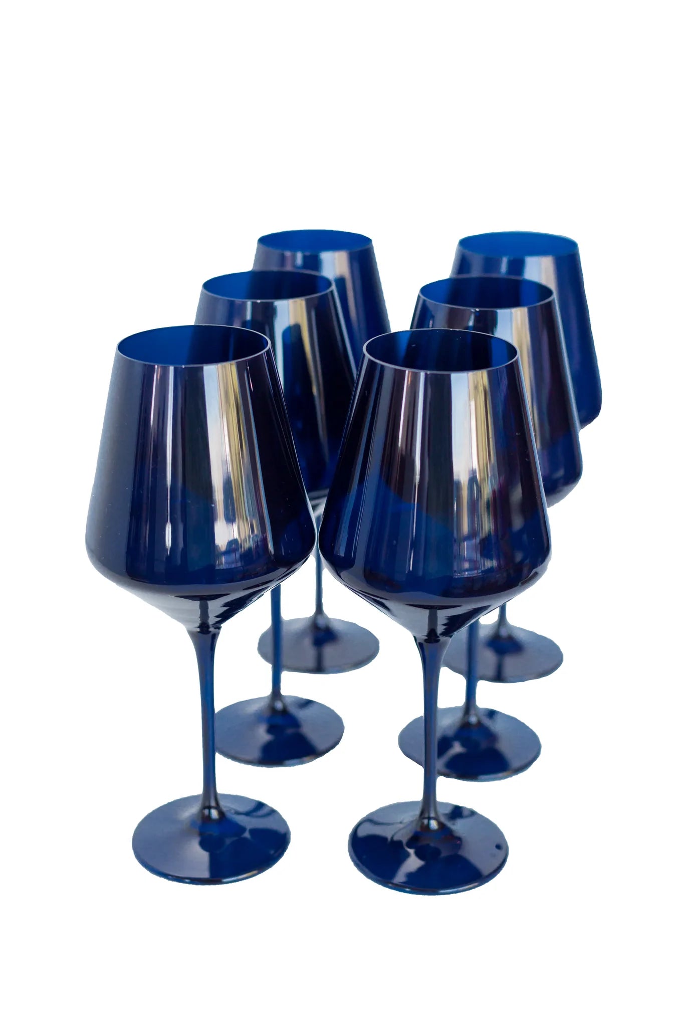 Estelle Colored Glass Midnight Blue Wine Stemware