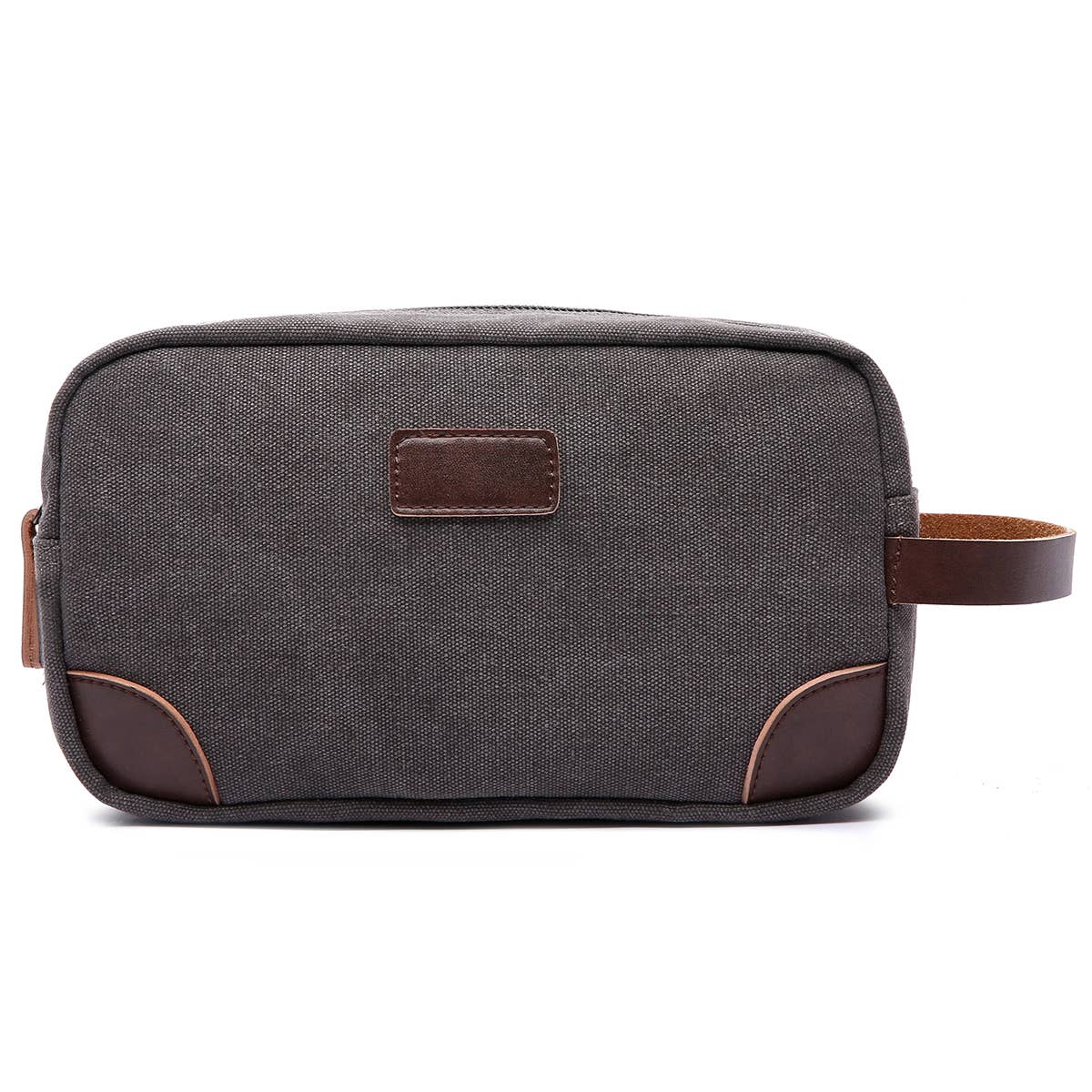 Grey Canvas and Leather Dopp