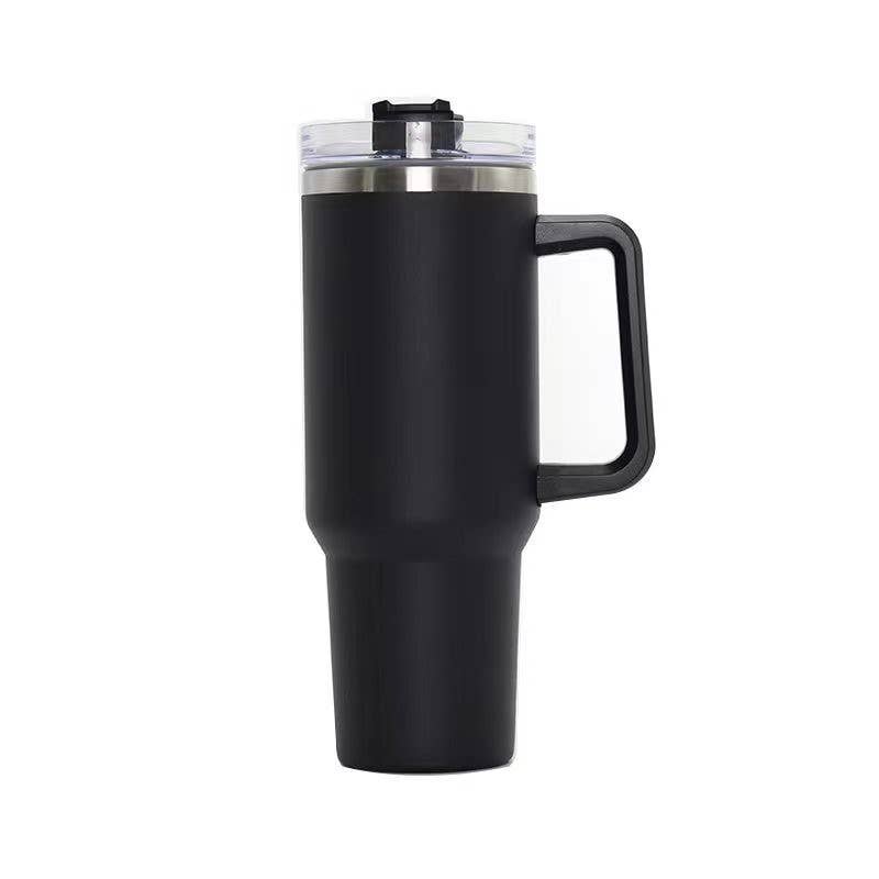 40oz STAINLESS STEEL TUMBLER HANDLE AND STRAW
