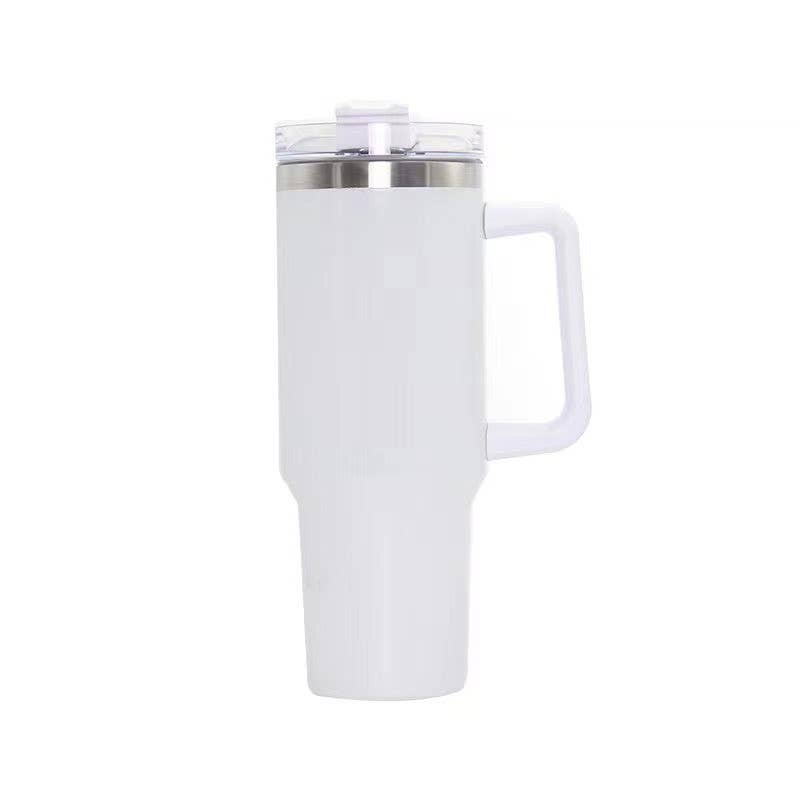 40oz STAINLESS STEEL TUMBLER HANDLE AND STRAW