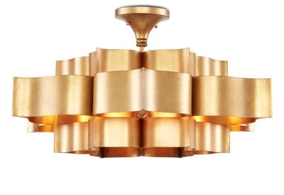 Large Grand Lotus Gold Chandelier