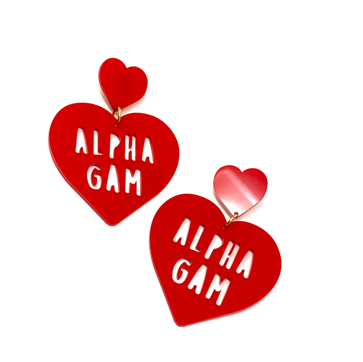 Sorority Heart Shaped Earrings