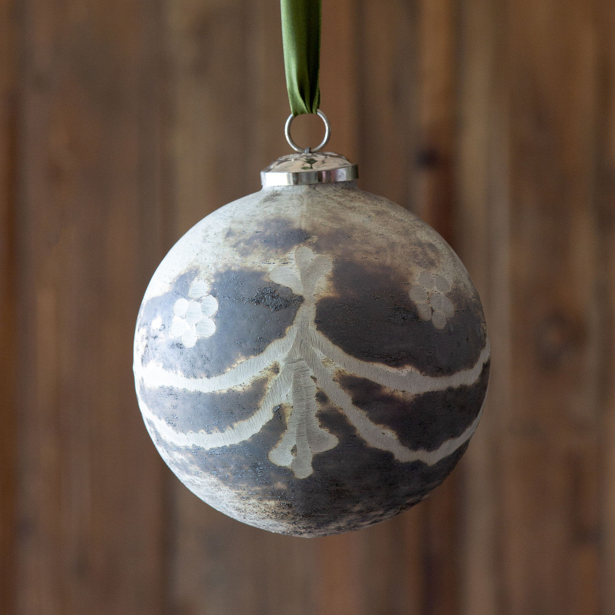 Frosted Mercury Glass Ball Ornament