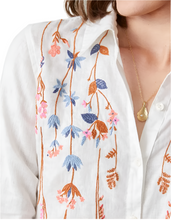 Load image into Gallery viewer, Ada Linen Tunic Oyster Factory Field Flowers Embroidery