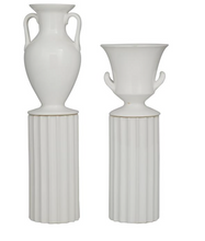 Load image into Gallery viewer, Set of 2 White Porcelain Transitional Vase
