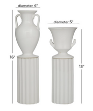 Load image into Gallery viewer, Set of 2 White Porcelain Transitional Vase