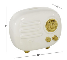 Load image into Gallery viewer, Gold Ceramic Modern Radio Sculpture