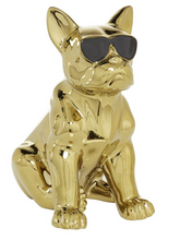 Load image into Gallery viewer, Gold Ceramic Glam Dog Sculpture