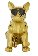 Load image into Gallery viewer, Gold Ceramic Glam Dog Sculpture
