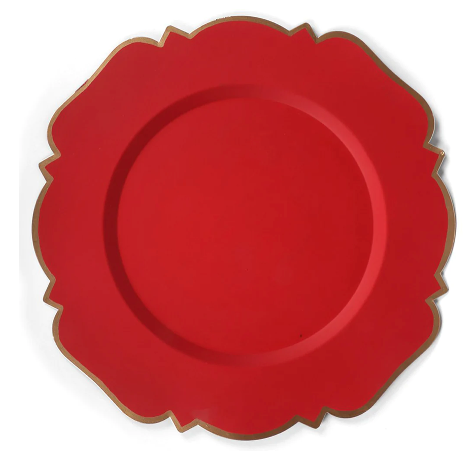 Red Scalloped Charger