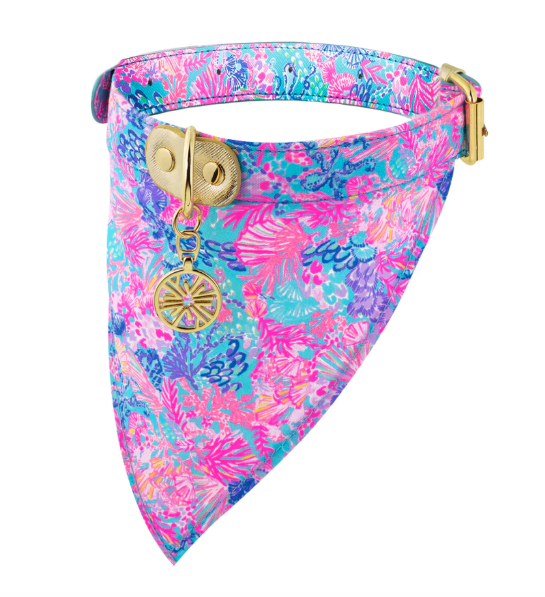 Lilly Pulitzer Dog Collar with Bandana-Splendor in the Sand