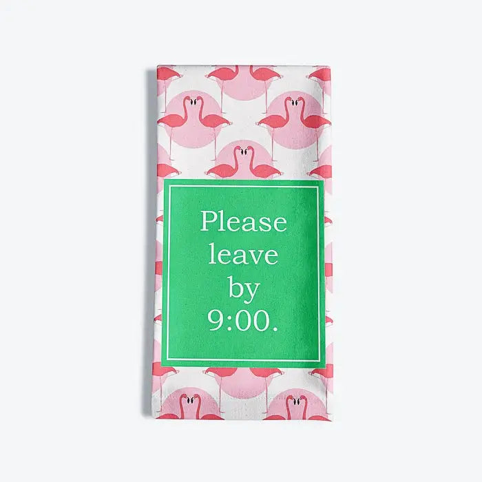 Please Leave by 9 Flamingo Towel