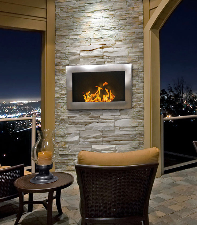 Stainless Wall Mount Fireplace