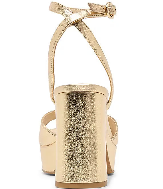 Dolce Vita Felica Metallic Leather Platform Sandals