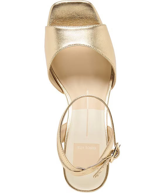 Dolce Vita Felica Metallic Leather Platform Sandals