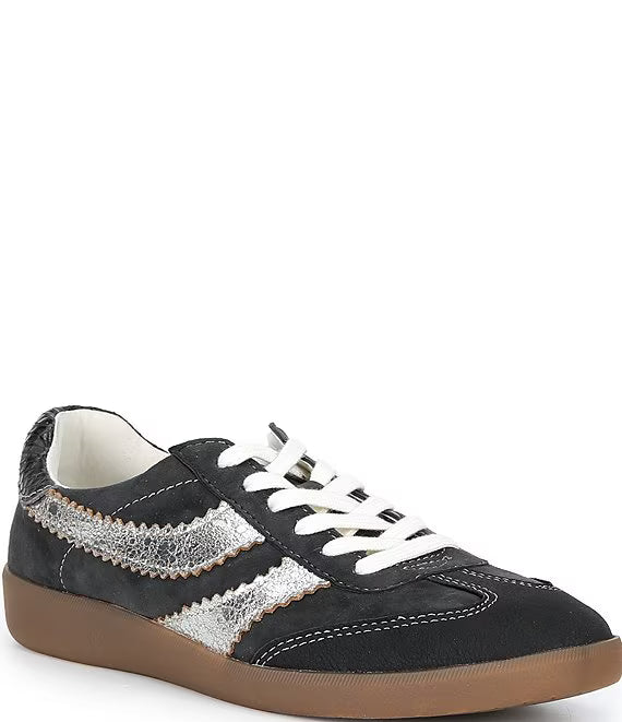 Dolce Vita Merit Anthracite Embossed Leather Gum Sole Sneakers
