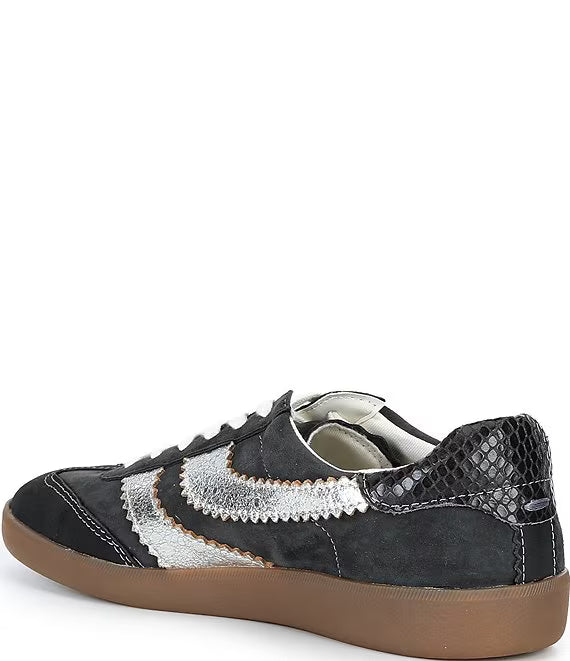 Dolce Vita Merit Anthracite Embossed Leather Gum Sole Sneakers