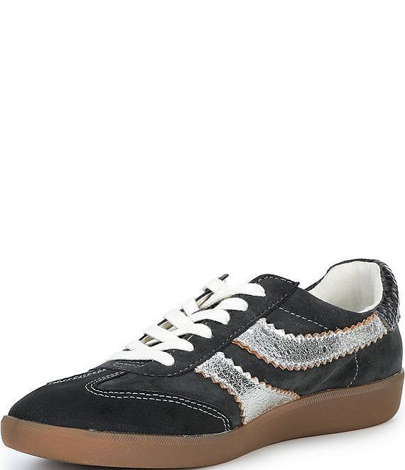 Dolce Vita Merit Anthracite Embossed Leather Gum Sole Sneakers
