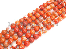 Load image into Gallery viewer, Natural Orange Fire Agate Beads, 6mm/8mm/10mm Round Faceted Fire Agate Beads, 15.5&quot; Full Strand, Sku#UA68
