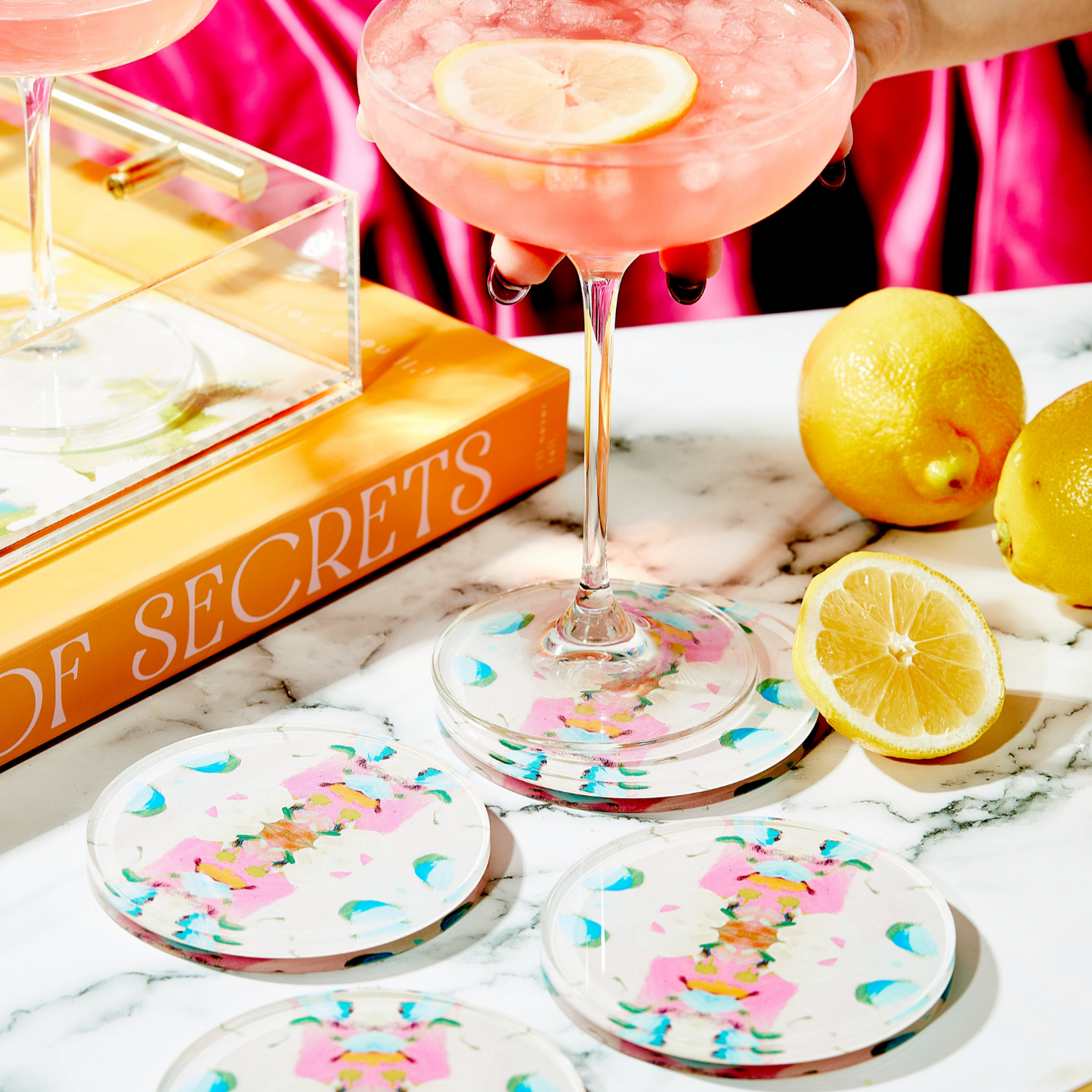 Monets Garden Pink Coaster | Laura Park Designs x Tart