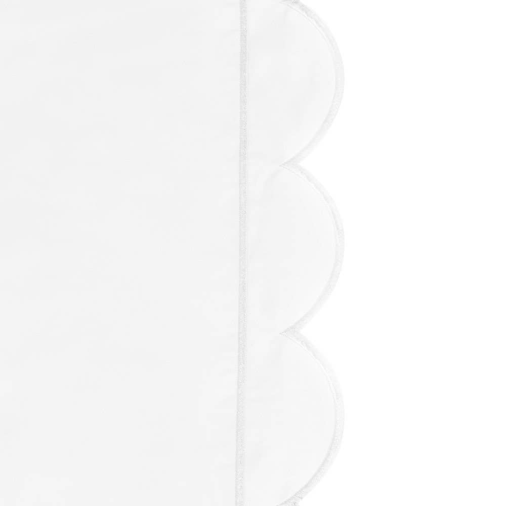 Scallop Frame Embroidered Cotton Percale Duvet Set