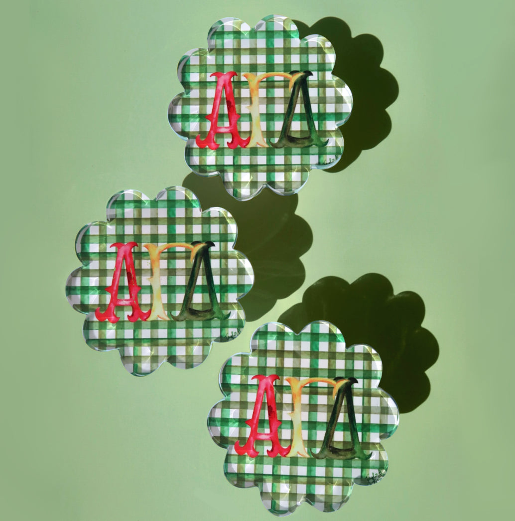 Sorority Scalloped Acrylic Coasters