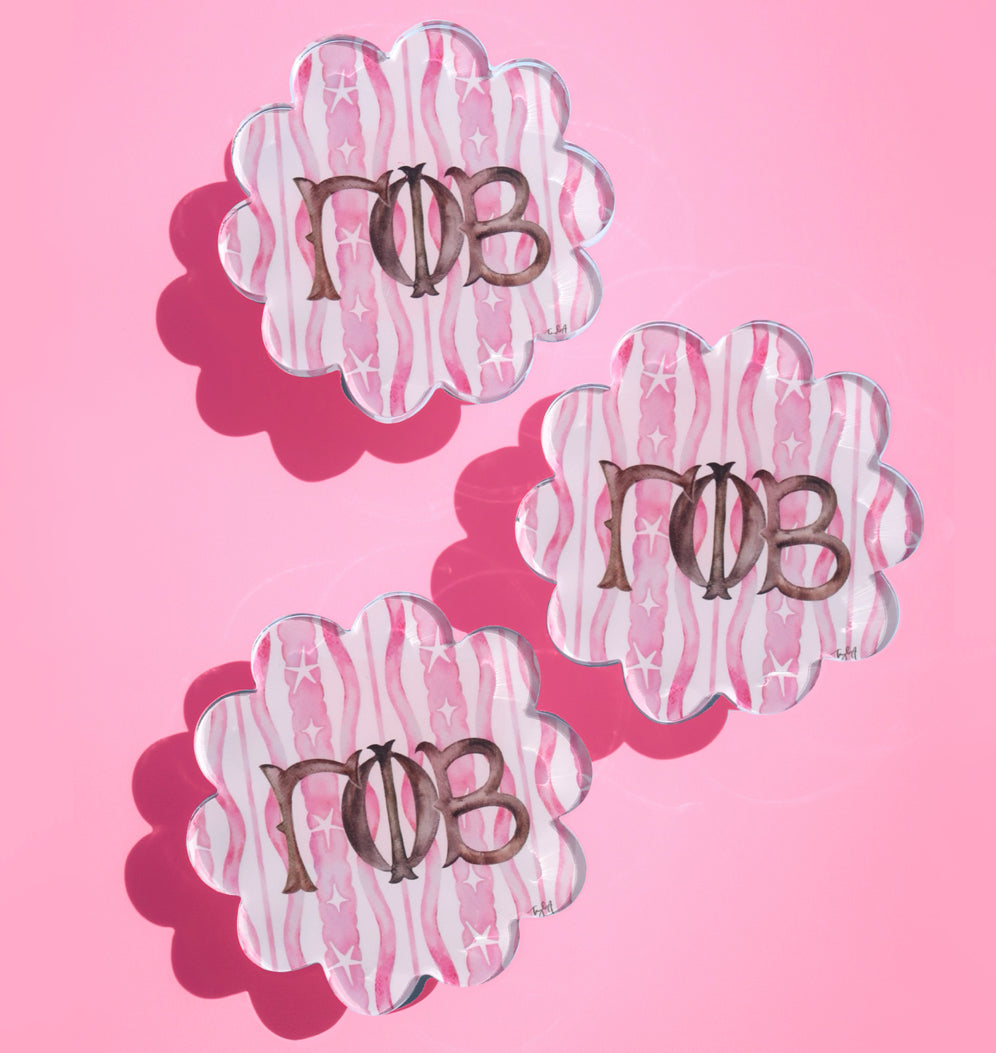 Sorority Scalloped Acrylic Coasters