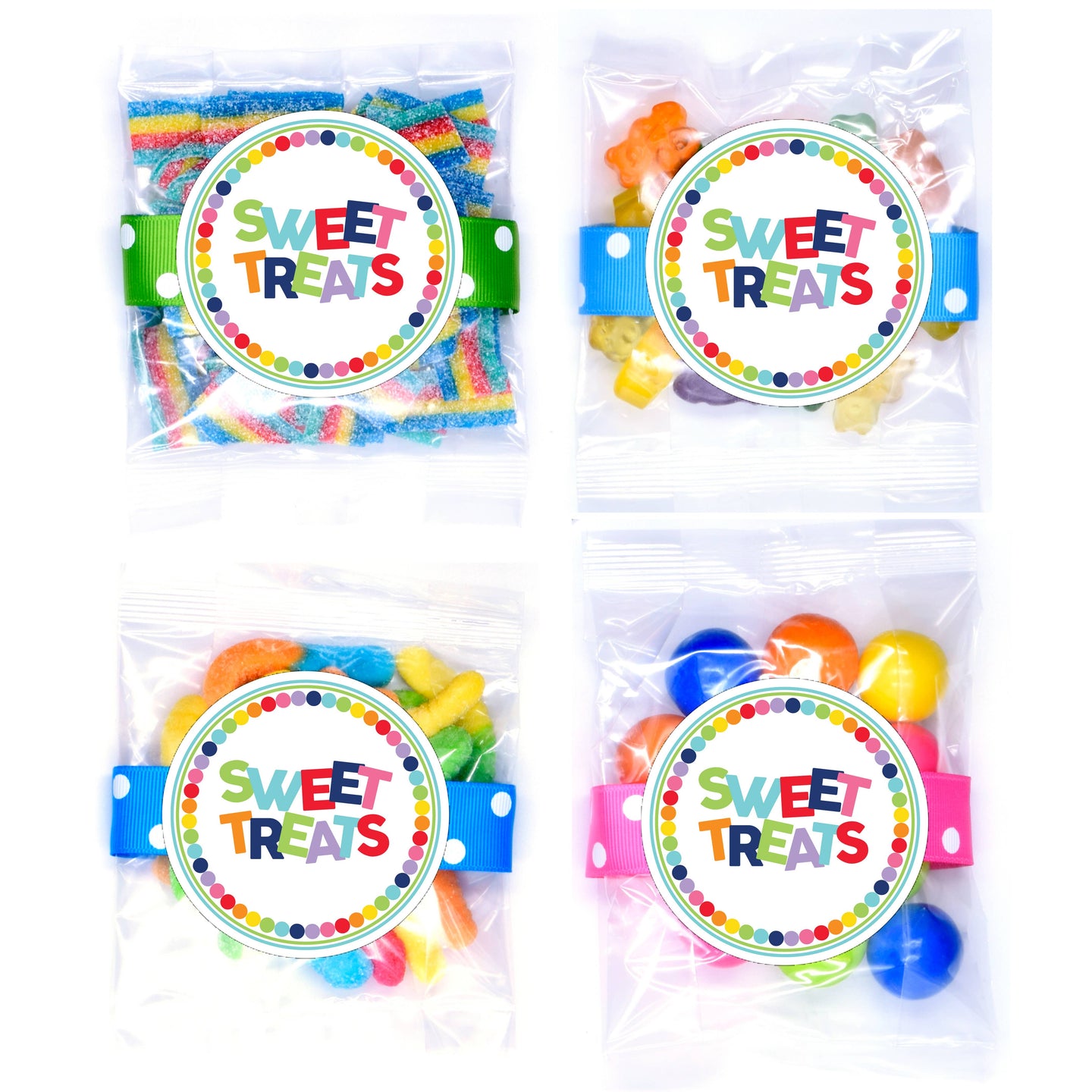 Candy Bags - Rainbow Dot Sweet Treats - Small - 24 Bags