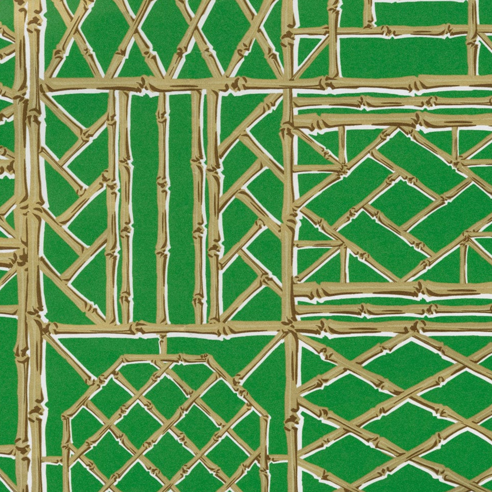 Bamboo Screen Green & Gold Gift Wrap Roll