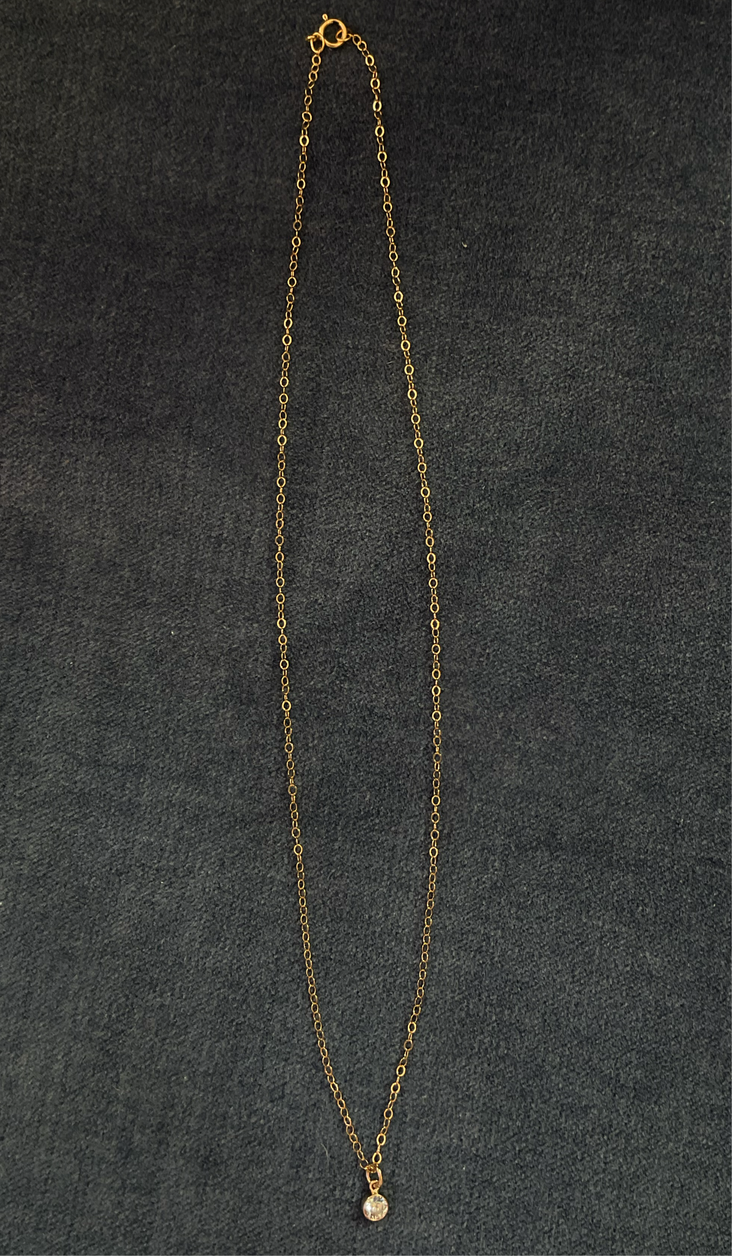 Dainty Necklace with Diamond Pendant