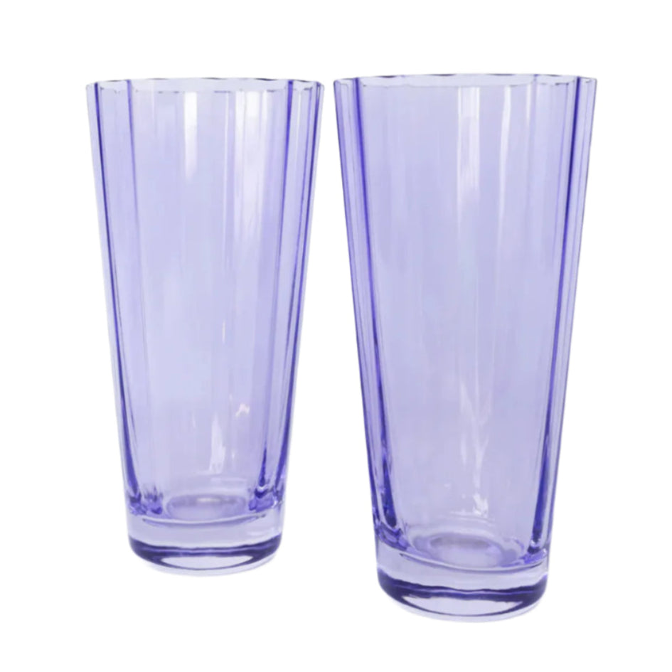 Estelle Colored Glass Lavender Sunday High Balls - Set of 2