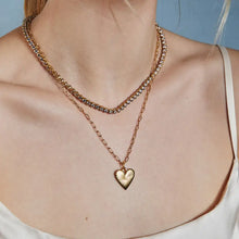 Load image into Gallery viewer, HART Small Ribbed Heart of Gold Necklace
