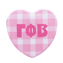 Load image into Gallery viewer, Sorority Gingham Heart Button
