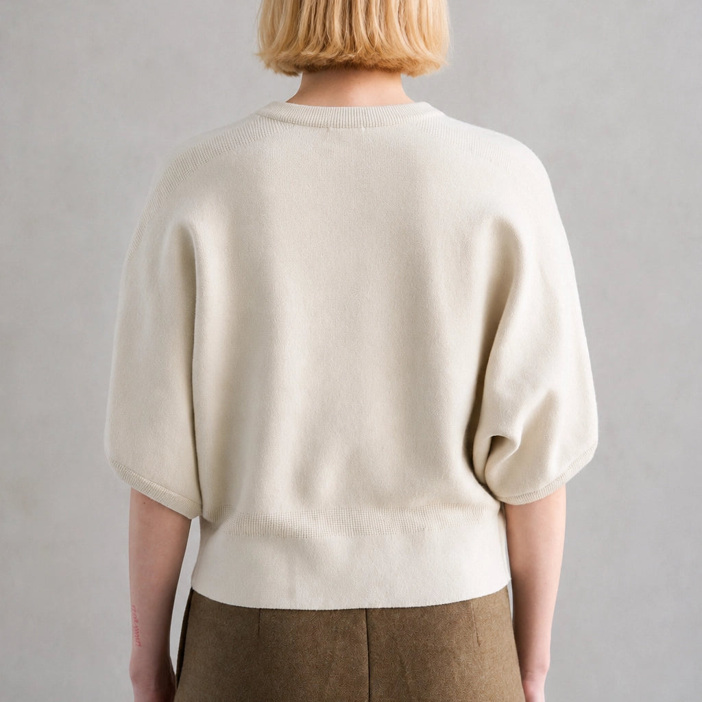 Ivory 2 Button Short Sleeve Cardigan