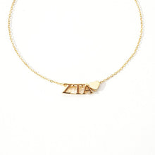 Load image into Gallery viewer, I Love My Sorority: Greek Letters Heart Necklace
